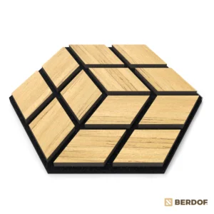 Akustický panel hexagón - Dub svetlý