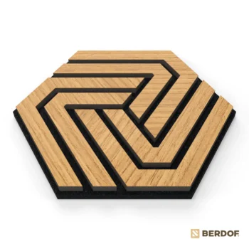 Akustický panel hexagón Dub karamelový – Berdof